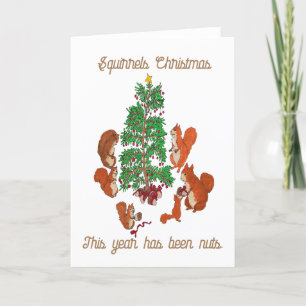 Cartão De Festividades Esquilos Natal
