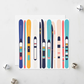 Cartão De Festividades Esquis