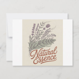 Cartão De Festividades Essência Natural Vintage Botânica Flor Silvestre