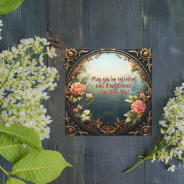 Cartão De Festividades Esta bela paisagem com quadro floral