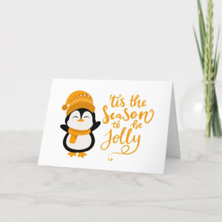 Cartão De Festividades Esta É A Época De Ser Jolly, Pinguim De Natal