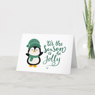 Cartão De Festividades Esta É A Época De Ser Jolly, Pinguim De Natal