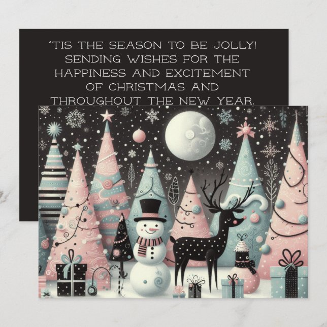 Cartão De Festividades Esta é a estação a ser alegre (Frente/Verso)