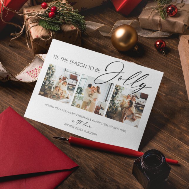 Cartão De Festividades Esta É A Razão Para Ser Jolly | Colagem de Fotogra (Criador carregado)