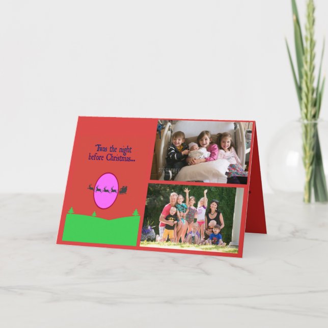 Cartão De Festividades Esta foi a noite antes do Natal 2 Fotos (Frente)