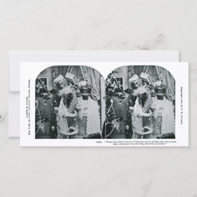Cartão De Festividades Esta foi a noite antes do Natal Stereoview 1897 (Frente)