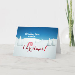 Cartão De Festividades ESTAÇÃO DE NATAL DE MERGULHO DE NEVE Personalizada
