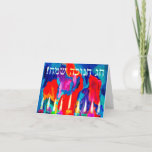 Cartão De Festividades Estação dos Milagres Menorah<br><div class="desc">"Chag Chanukah Sameach" significa Feliz Hanukkah! Este cartão de arte colorido vai iluminar o amor no seu coração pelos seus amigos e familiares. Acenda o espírito Chanucá com sua tribo,  perto e longe!</div>