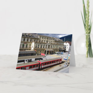 Cartão De Festividades Estação ferroviária de Brig Suíça