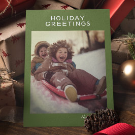 Cartão De Festividades Estação Saudações Foto de Assinatura Moderna Minim