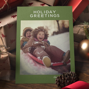 Cartão De Festividades Estação Saudações Foto de Assinatura Moderna Minim