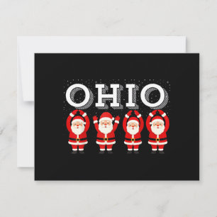 Cartão De Festividades Estado de O-H-I-O Papai Noel Engraçado Vintage Nat