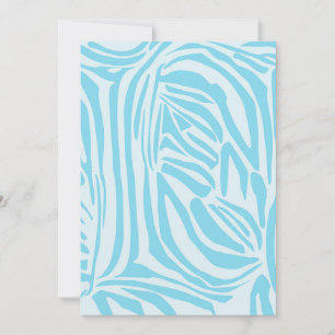 Cartão De Festividades Estampa Ousada de Zebra Azul e Branco