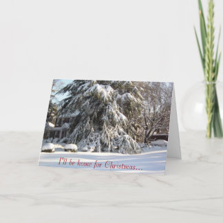 Cartão De Festividades Estarei em casa no Natal...