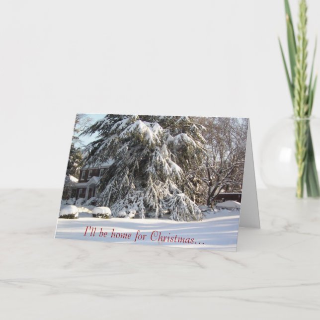 Cartão De Festividades Estarei em casa no Natal... (Frente)