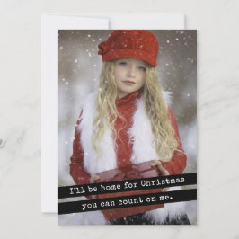 Cartão De Festividades Estarei em casa para uma máquina de escrever simpl