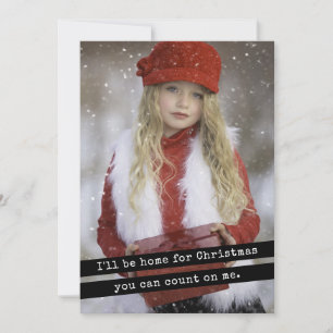 Cartão De Festividades Estarei em casa para uma máquina de escrever simpl