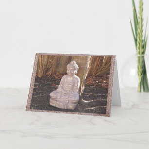Cartão De Festividades Estátua Espiritual Budista de Buda Ídolo Paz Feliz