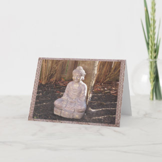 Cartão De Festividades Estátua Espiritual Budista de Buda Ídolo Paz Feliz