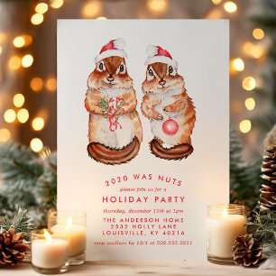 Cartão De Festividades Este Ano Foi Festa De Natal De Loucos De Esquilo