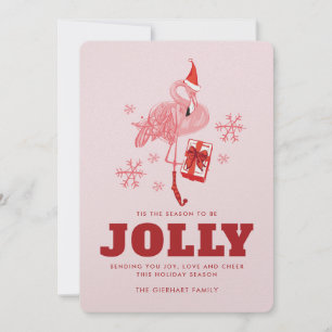 Cartão De Festividades Este é o Natal Tropical Flamingo