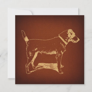 Cartão De Festividades Estilo Antiquado Russo de Arte Cachorada de Fox Te