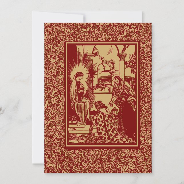 Cartão De Festividades Estilo de Artes e Artesanatos 1896 Natal Natividad (Frente)