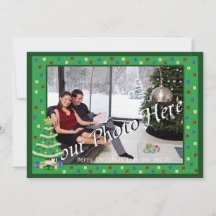 Cartão De Festividades Estilo de jogo de vídeo de 8 bits da árvore de Nat