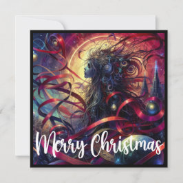 Cartão De Festividades Estilo de Mulher Gótica Natal