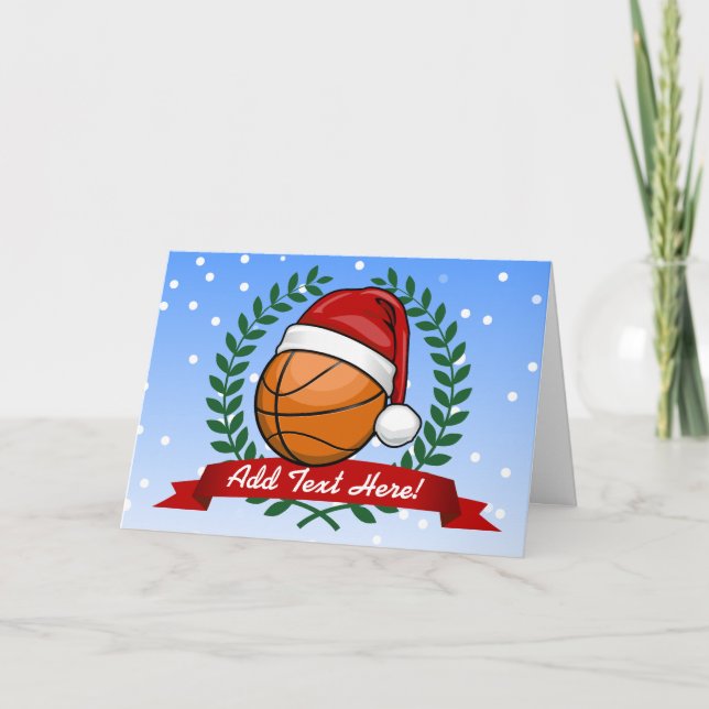 Cartão De Festividades Estilo de Natal - Basquete (Frente)