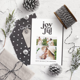 Cartão De Festividades Estilo de Natal branco preto mínimo moderno