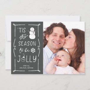 Cartão De Festividades Estilo de quadro de discussão Seja Jolly Snowman C