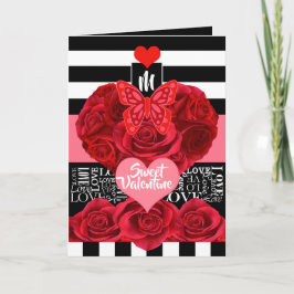Cartão De Festividades Estilo de quadro negro de amor e Rosas