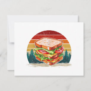 Cartão De Festividades Estilo de Vintagem de Comida Sandwich - Sandwich -