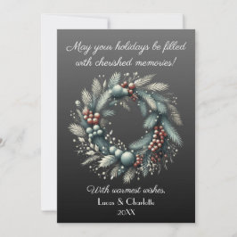 Cartão De Festividades Estilo Nórdico Moderno, Escuridão Contra Fundo de