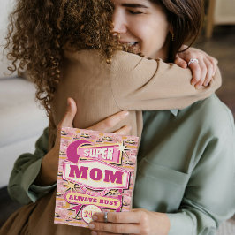 Cartão De Festividades Estilo retrô de Vegas Super Mãe sempre Ocupada 24 