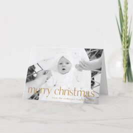 Cartão De Festividades Estilo simples Dourado Feliz Natal 2 Foto