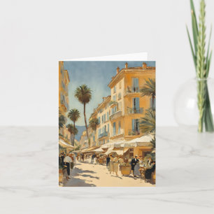 Cartão De Festividades Estilo Vintage Cannes French Viagem Watercolor