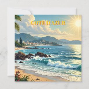 Cartão De Festividades Estilo Vintage Cote D'Azur Viagens Francesas