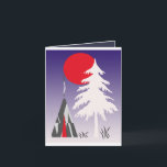 Cartão De Festividades estilos antiquados e modernos combinados<br><div class="desc">Lapland estilizado combinado com as cenas nostálgicas do inverno. Aguarelas manipuladas Digital.</div>