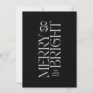 Cartão De Festividades Estipografia mínima moderna da folhagem negra eleg