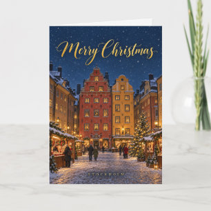 Cartão De Festividades Estocolmo Gamla Stan Feliz Natal