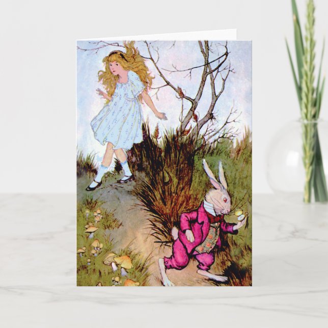 Cartão De Festividades Estou atrasado, estou atrasado para um encontro mu (Frente)