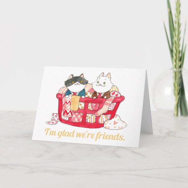 Cartão De Festividades Estou feliz por sermos amigos namorados (Frente)