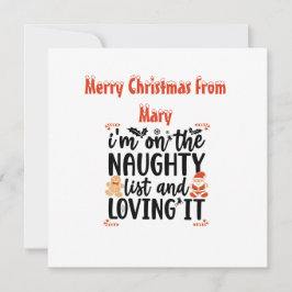 Cartão De Festividades “Estou na Lista do Travesso e Adorando” Design