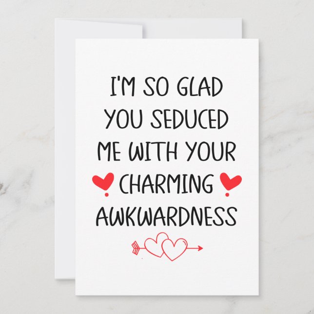 Cartão De Festividades Estou tão feliz que me seduziu com seu encantador (Frente)