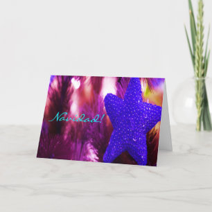 Cartão De Festividades Estrela Azul da Navidad de Natal