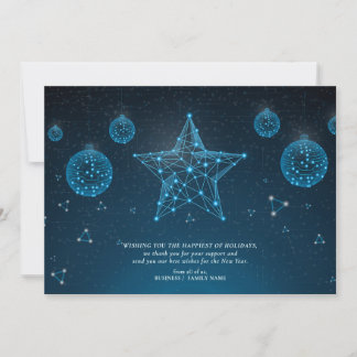 Cartão De Festividades Estrela Azul Moderna de Natal Logotipo Corporativo