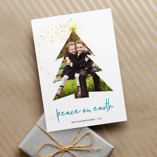 Cartão De Festividades Estrela brilhante Peace On Earth Photo