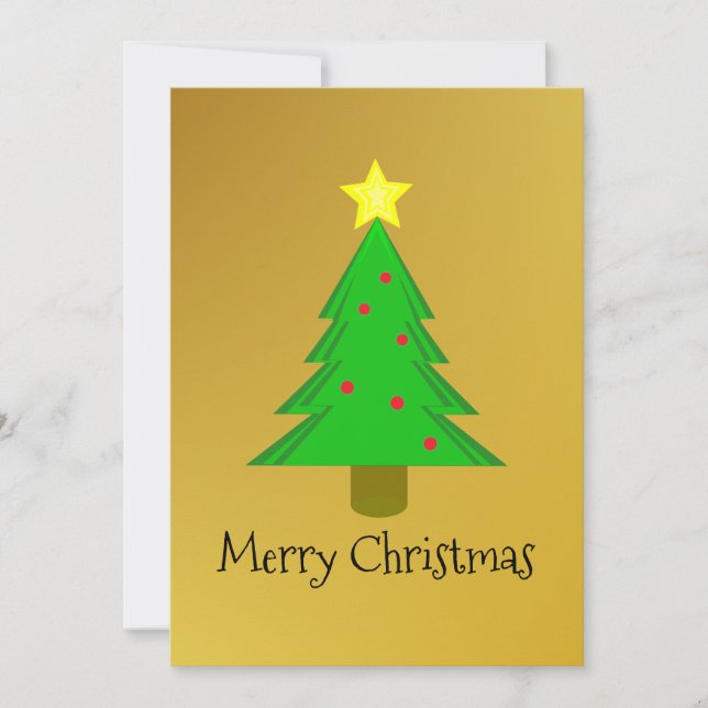 Cartão De Festividades Estrela de Árvore de Natal (Frente)